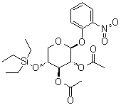 2-Nitrophenyl 4-O-(triethylsilyl)-beta-D-xylopyranoside 2,3-diacetate molecular structure (CAS 162088-90-6)