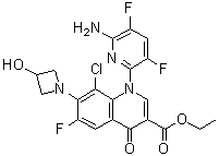 1-(6-氨基-3,5-二氟-2-吡啶基)-8-氯-6-氟-1,4-二氢-7-(3-羟基-1-氮杂环丁基)-4-氧代-3-喹啉羧酸乙酯分子结构 (CAS 1620905-72-7)