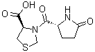 [R-(R*,R*)]-3-[(5-氧代-2-吡咯烷基)羰基]-4-噻唑烷羧酸分子结构 (CAS 162148-17-6)