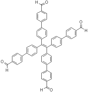 4',4''',4''''',4'''''''-(1,2-乙烯二基亚基)四[1,1'-联苯]-4-甲醛分子结构 (CAS 1624970-54-2)