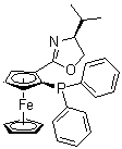 (2S)-1-[(4S)-4,5-二氢-4-异丙基-2-恶唑基]-2-(二苯基膦基)二茂铁分子结构 (CAS 163169-29-7)