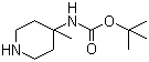 (4-甲基哌啶-4-基)氨基甲酸叔丁酯分子结构 (CAS 163271-08-7)