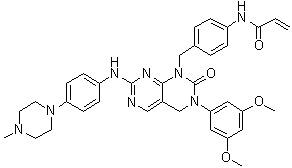 N-[4-[[3-(3,5-Dimethoxyphenyl)-3,4-dihydro-7-[[4-(4-methyl-1-piperazinyl)phenyl]amino]-2-oxopyrimido[4,5-d]pyrimidin-1(2H)-yl]methyl]phenyl]-2-propenamide molecular structure (CAS 1633044-56-0)