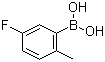 5-氟-2-甲基苯硼酸分子结构 (CAS 163517-62-2)