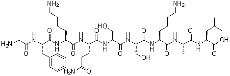 甘氨酰-L-苯丙氨酰-L-赖氨酰-L-谷氨酰胺酰-L-丝氨酰-L-丝氨酰-L-赖氨酰-L-丙氨酰-L-亮氨酸分子结构 (CAS 164031-32-7)