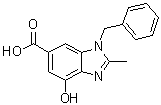 4-Hydroxy-2-methyl-1-(phenylmethyl)-1H-benzimidazole-6-carboxylic acid molecular structure (CAS 1640981-19-6)