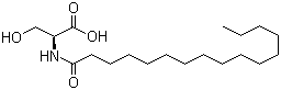 N-十六碳酰-L-丝氨酸分子结构 (CAS 16417-38-2)