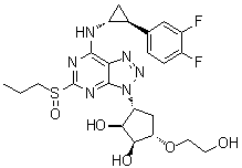 (1S,2S,3R,5S)-3-[7-[[(1R,2S)-2-(3,4-二氟苯基)环丙基]氨基]-5-(丙基亚磺酰基)-3H-1,2,3-三唑并[4,5-d]嘧啶-3-基]-5-(2-羟基乙氧基)-1,2-环戊烷二醇分子结构 (CAS 1644461-85-7)