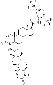 (4aR,4bS,6aS,7S,9aS,9bS,11aR)-N-[2,5-二(三氟甲基)苯基]-2,4a,4b,5,6,6a,7,8,9,9a,9b,10,11,11a-十四氢-4a,6a-二甲基-2-氧代-1-[[(4aR,4bS,6aS,7S,9aS,9bS,11aR)-2,4a,4b,5,6,6a,7,8,9,9a,9b,10,11,11a-十四氢-4a,6a-二甲基-2-氧代-1H-茚并[5,4-f]喹啉-7-基]羰基]-1H-茚并[5,4-f]喹啉-7-甲酰胺分子结构 (CAS 1648593-70-7)