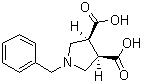 结构式 CAS# 164916-63-6, 顺式-1-苄基-3,4-吡咯烷二甲酸