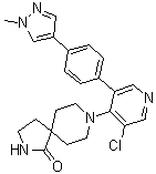 8-[3-氯-5-[4-(1-甲基-1H-吡唑-4-基)苯基]-4-吡啶基]-2,8-二氮杂螺[4.5]癸烷-1-酮分子结构 (CAS 1661839-45-7)