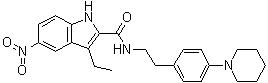 3-乙基-5-硝基-N-[2-[4-(1-哌啶基)苯基]乙基]-1H-吲哚-2-甲酰胺分子结构 (CAS 1663564-66-6)