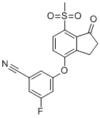 3-氟-5-((7-(甲基磺酰基)-1-氧代-2,3-二氢-1H-茚-4-基)氧基)苯甲腈分子结构 (CAS 1672665-55-2)