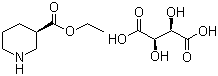 (R)-3-哌啶甲酸乙酯-L-酒石酸盐分子结构 (CAS 167392-57-6)