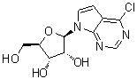 6-氯-9-(beta-D-呋喃核糖基)-7-脱氮嘌呤分子结构 (CAS 16754-80-6)