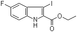 5-氟-3-碘-1H-吲哚-2-羧酸乙酯分子结构 (CAS 167631-21-2)