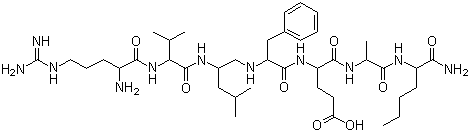 (S)-N-[2-[(N-L-精氨酰-L-缬氨酰)氨基]-4-甲基戊基-L-苯丙氨酰-L-alpha-谷氨酰-L-丙氨酰-L-正亮氨酰胺分子结构 (CAS 167875-35-6)