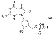 8-羟基脱氧鸟苷5'-单磷酸钠分子结构 (CAS 1679384-24-7)