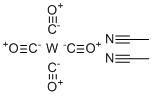双(乙腈)四羰基钨(0)分子结构 (CAS 16800-45-6)
