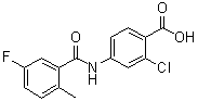 结构式 CAS# 168080-49-7, 2-氯-4-[(5-氟-2-甲基苯甲酰基)氨基]苯甲酸