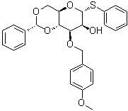 Phenyl 3-O-[(4-methoxyphenyl)methyl]-4,6-O-[(R)-phenylmethylene]-1-thio-alpha-D-mannopyranoside molecular structure (CAS 168138-26-9)