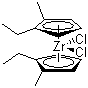 双(1-乙基-2-甲基环戊二烯)二氯化锆分子结构 (CAS 168192-11-8)