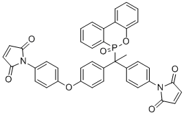 1-[4-[1-[4-[4-(2,5-dihydro-2,5-dioxo-1H-pyrrol-1-yl)phenoxy]phenyl]-1-(6-oxido-6H-dibenz[c,e][1,2]oxaphosphorin-6-yl)ethyl]phenyl]-1H-Pyrrole-2,5-dione molecular structure (CAS 1683589-55-0)