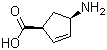 (1S,4R)-4-氨基环戊-2-烯甲酸分子结构 (CAS 168471-40-7)