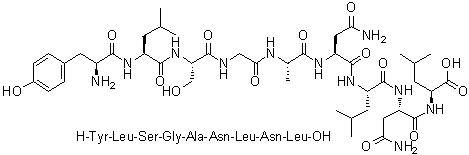 L-酪氨酰-L-亮氨酰-L-丝氨酰甘氨酰-L-丙氨酰-L-天冬氨酰胺酰-L-亮氨酰-L-天冬氨酰胺酰-L-亮氨酸分子结构 (CAS 168635-85-6)