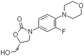 (5R)-3-[3-氟-4-(4-吗啡啉基)苯基]-5-羟甲基-2-恶唑烷酮分子结构 (CAS 168828-82-8)