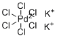 六氯钯酸钾分子结构 (CAS 16919-73-6)