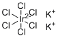 六氯铱(IV)酸钾分子结构 (CAS 16920-56-2)