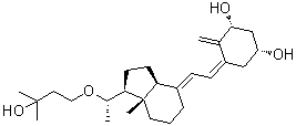 (1R,3R,5Z)-4-亚甲基-5-[(2E)-[(1S,3aS,7aS)-八氢-1-[(1S)-1-(3-羟基-3-甲基丁氧基)乙基]-7a-甲基-4H-茚-4-亚基]亚乙基]-1,3-环己烷二醇分子结构 (CAS 169218-34-2)