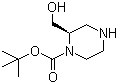 (R)-1-Boc-2-羟甲基哌嗪分子结构 (CAS 169448-87-7)