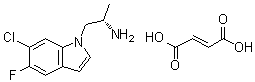 (S)-6-氯-5-氟-alpha-甲基-1H-吲哚-1-乙胺富马酸盐分子结构 (CAS 169675-09-6)