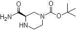 (R)-3-(氨基羰基)-1-哌嗪羧酸叔丁酯分子结构 (CAS 170164-46-2)