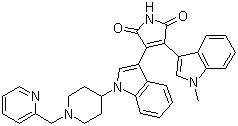 structure of CAS# 170364-57-5, Enzastaurin;LY 317615; 3-(1-Methyl-1H-indol-3-yl)-4-(1-(1-(2-pyridinylmethyl)-4-piperidinyl)-1H-indol-3-yl)-1H-pyrrole-2,5-dione