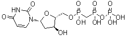 2'-脱氧尿苷 5'-[[[羟基(磷酰氧基)亚膦酰]甲基]膦酸氢酯]分子结构 (CAS 170428-84-9)