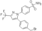 4-[5-[4-(溴甲基)苯基]-3-(三氟甲基)-1H-吡唑-1-基]苯磺酰胺分子结构 (CAS 170570-75-9)