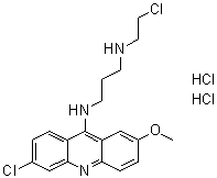 2-甲氧基-6-氯-9-(2-氯乙基氨基丙基氨基)吖啶二盐酸盐分子结构 (CAS 17070-45-0)