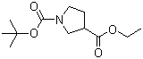 1-BOC-吡咯烷-3-甲酸乙酯分子结构 (CAS 170844-49-2)
