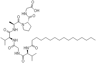 N-(1-Oxohexadecyl)-L-valylglycyl-L-valyl-L-alanyl-L-prolylglycine molecular structure (CAS 171263-26-6)