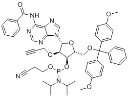2'-O-炔丙基A(苯甲酰基)-3'-氨基亚磷酸酯分子结构 (CAS 171486-59-2)