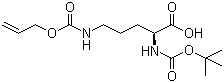 N-叔丁氧羰基-N'-[(烯丙氧基)羰基]-L-鸟氨酸分子结构 (CAS 171820-74-9)