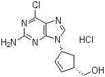 (1S,4R)-4-(2-氨基-6-氯-9H-嘌呤-9-基)-2-环戊烯-1-甲醇盐酸盐分子结构 (CAS 172015-79-1)