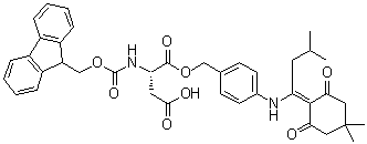 N-[芴甲氧羰基]-L-天冬氨酸 1-[[4-[[1-(4,4-二甲基-2,6-二氧代环己基亚基)-3-甲基丁基]氨基]苯基]甲基]酯分子结构 (CAS 172611-77-7)