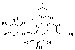 山奈酚 3-O-洋槐糖苷分子结构 (CAS 17297-56-2)