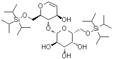 1,5-脱水-2-脱氧-6-O-[三(1-甲基乙基)硅烷基]-4-O-[6-O-[三(1-甲基乙基)硅烷基]-beta-D-吡喃半乳糖基]-D-阿拉伯-己-1-烯糖分子结构 (CAS 173053-78-6)