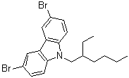 N-(2-乙基己基)-3,6-二溴咔唑分子结构 (CAS 173063-52-0)