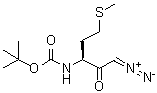 N-[(1S)-3-重氮基-1-[2-(甲硫基)乙基]-2-氧代丙基]氨基甲酸叔丁酯分子结构 (CAS 173472-42-9)